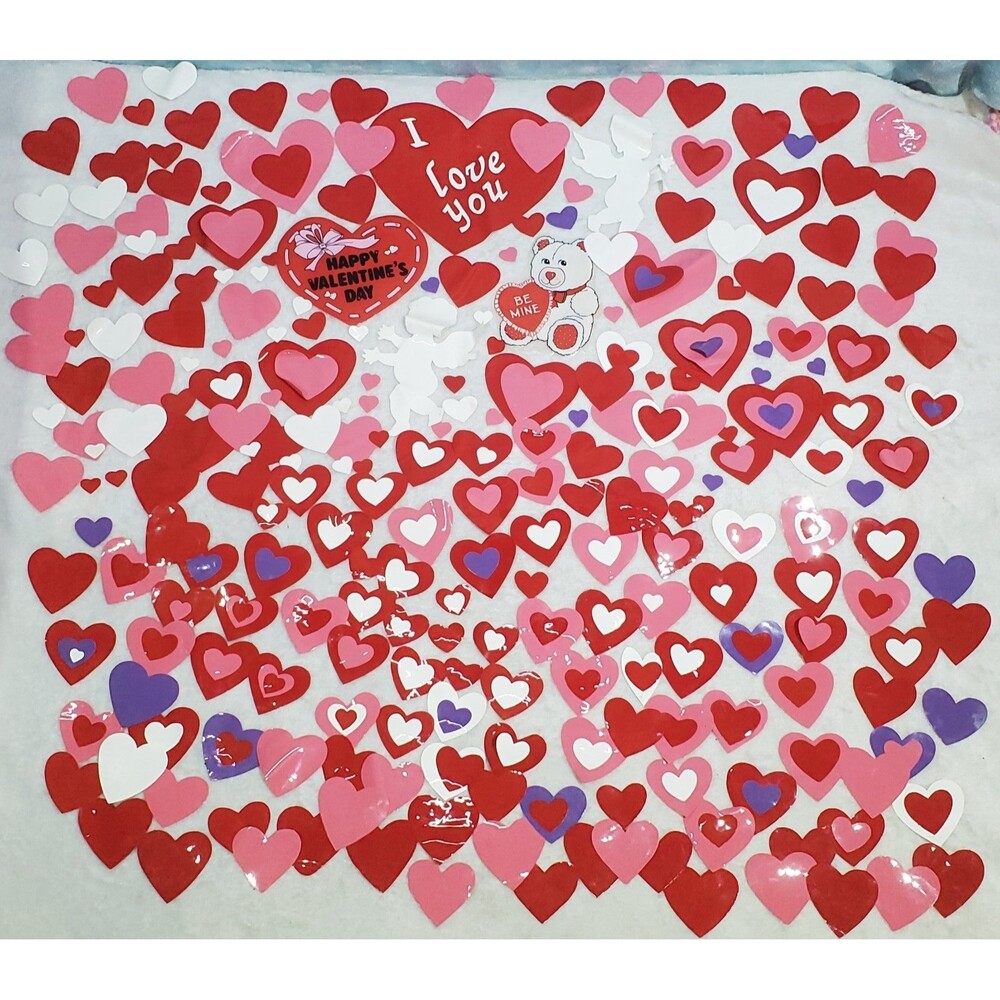 350+ Vintage Valentines Static Cling Window Decorations